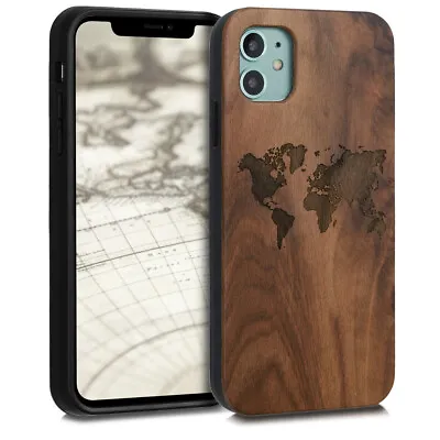£10.99 • Buy Wooden Case For Apple IPhone 11 Travel Outline Kwmobile
