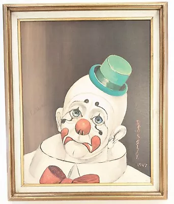 Sad Face Clown Print 1972 Red Skelton 16x20 Vintage Framed Art • $74