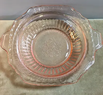 Vtg. Pink Depression Glass Small Bowl 8 1/8  ~ Mayfair Open Rose~ Anchor Hocking • $12.99