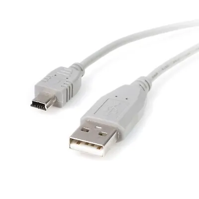 4’ White USB To Mini B Cable Computers Printers And Other Devices Used • $2