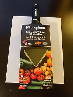 Microplane Adjustable V-Blade / Julienne Mandoline Food Slicer With Hand Guard • $37.99