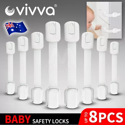 $10.95 • Buy Child Toddler Baby Cupboard Cabinet Safety Locks Proof Door Drawer Fridge Kids