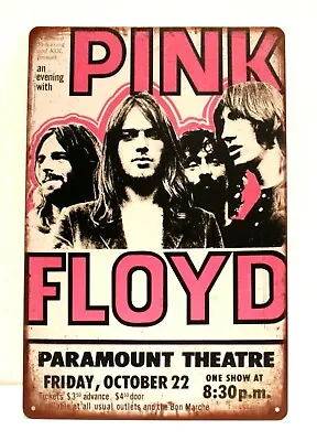 $8.97 • Buy Pink Floyd Tin Sign Metal Poster Live On Tour Vintage Concert Ad Style XZ