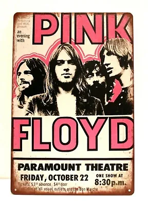 Pink Floyd Tin Sign Metal Poster Live On Tour Vintage Concert Ad Style XZ • $8.97