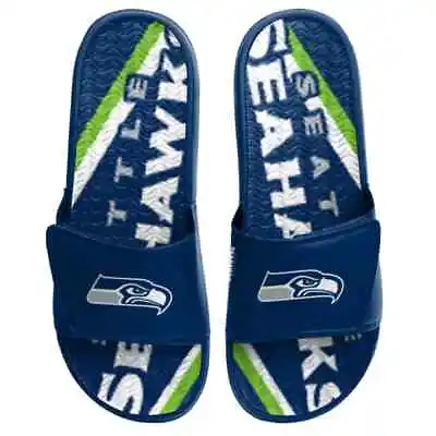 £20 • Buy FOCO NFL Seattle Seahawks Bold Wordmark Gel Slider Sandals