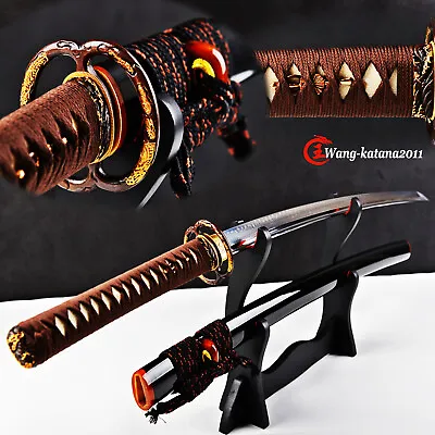Real 18K Gold Musashi Clay Tempered T10 Katana Handmade Japanese Samurai Sword  • $300