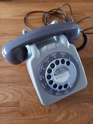 Vintage Phone GPO 746 Rotary Dial Telephone Grey/Brown 1970's Fully Working • £25