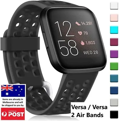 $8.95 • Buy Sports Air Silicone Watch Strap Wrist Band For Fitbit Versa / Versa 2 / Lite