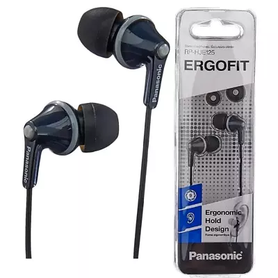 Panasonic RP-HJE125E-K Ergofit In-Ear Wired Earphones With Powerful SoundBlack • £9.41