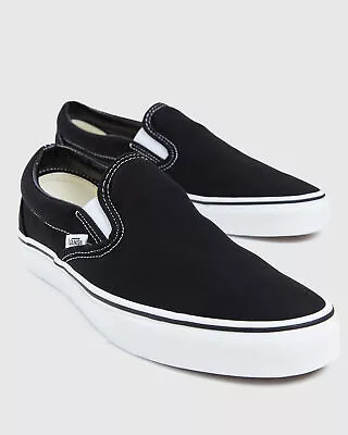  NEW VANS Classic Slip On Sneakers Black/White • $50