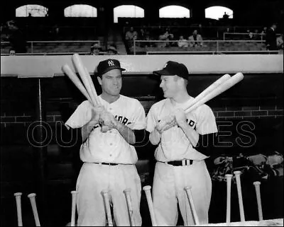 Mickey Mantle Hank Bauer Photo 8X10 New York Yankees 1955 • $7.95