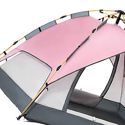 (Pink) Camping Tent Automatic Pop Up Family Cabin Tents Oxford Cloth • $178.38