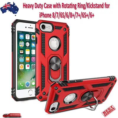 Heavy Duty Case With 360° Rotating Ring Kickstand IPhone 8 7 6S 6 8+ 7+ 6S+ 6+ • $14.95