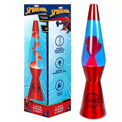 Spiderman 16  Red Lava Motion Volcano Lamp Red Wax In Blue Liquid • $19.86