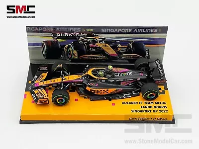 Mclaren F1 MCL36 #4 Lando Norris Singapore 2022 Special Livery 1:43 MINICHAMPS • $139