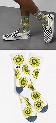 VANS Ribbed Crew Sock Cushioned Unisex Mickey Mouse/Sun Flower/ OTW HAZY 38.5-42 • $15.95