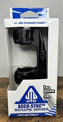 $29.99 • Buy UTG Picatinny Rails Scope Rings 1  Medium 34mm Offset CNC