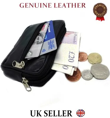 Real Leather Travel Wallet Credit Card Holder Purse Pouch Belt Loop Coin • £5.95