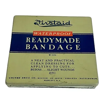 Vintage  Ready Made Bandage  Tin W 3151 United Drug Company USA • $7.99