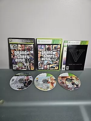 Grand Theft Auto IV + V GTA XBOX 360 4 5 Game Bundle Lot • $15