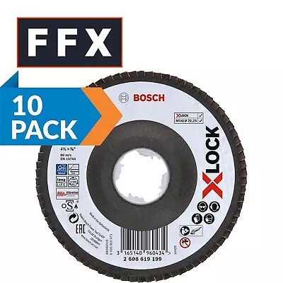 Bosch Professional 2608619199 X-LOCK 115mm G80 Angled Flap Disc • £19.09