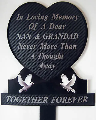 £11.99 • Buy Memorial Plaque Grave Heart Personalised NAN  GRANDAD Loving Memory Grandparents
