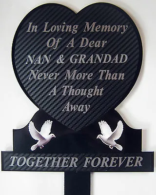 Memorial Plaque Grave Heart Personalised NAN  GRANDAD Loving Memory Grandparents • £11.99