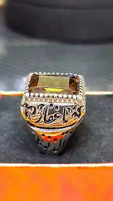 New Color Change Sultanite Rectangular Silver925 Handmade Hamza Bahrain Ring Men • £111.96