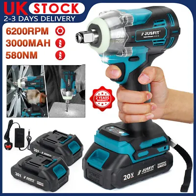 For Makita Cordless Impact Wrench Driver Brushless Ratchet Gun With 1/2 Battery • £20.49