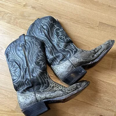 Vintage Tony Lama USA  8702 Snakeskin Exotic Cowboy Boots Men's Size 7.5 D 3 • $69