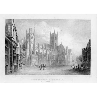 £7.99 • Buy CANTERBURY CATHEDRAL Kent - Antique Print 1860