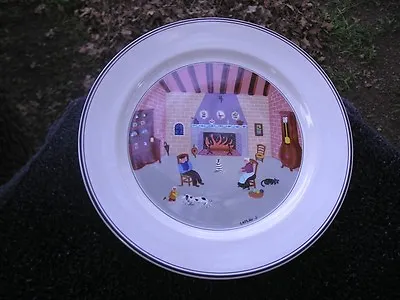 Villeroy & Boch Design Naif Fireside Clock Cats Grandma White Dinner Plate • $30