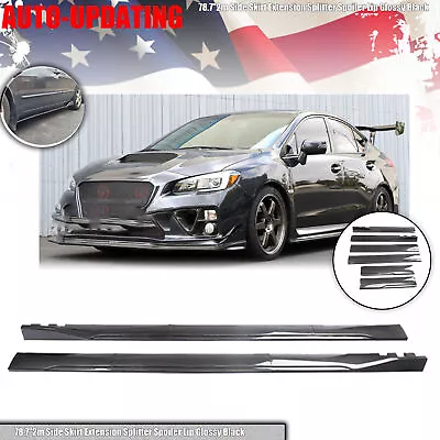 For Subaru WRX STI 2015-21 Side Skirt Extension Lip Winglet Carbon Fiber Glossy • $79.99