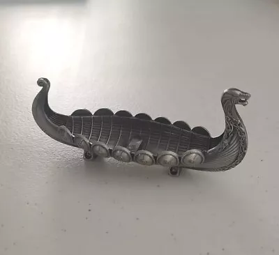 Norway Viking Ship Pewter Trinket Norse Boat Vikings Longboat • $22