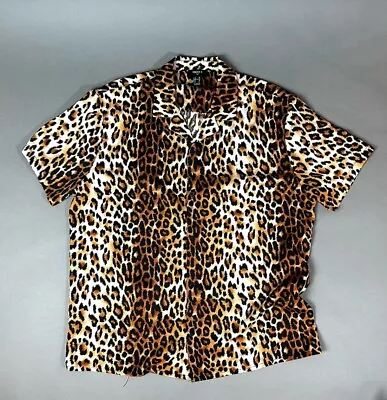 Men’s Cheetah Print Casual Shirt Size: XL Fast Shipping! • $30