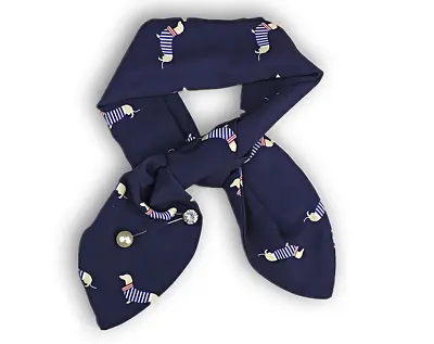 Navy Blue Dachshund Summer Scarf With Pin Dog Or Cat • $14.95