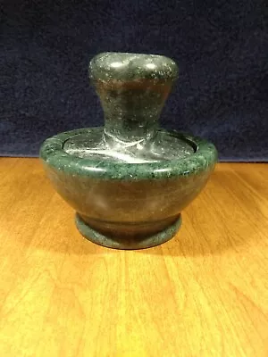 Vintage Green Marble Mortar & Pestle Approx. 3-3/4 In. Wide • $15