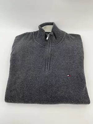 Tommy Hilfiger Men's Mock Neck 1/4 Zip Sweater Sz 2XL Gray  • $10.95