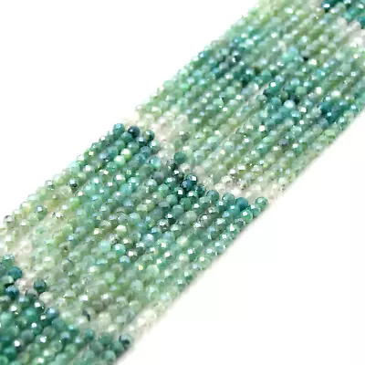 Mystic Shaded Quartz Beads | AB Coated Dyed Quartz Micro Faceted Rondelle Beads • $12.96