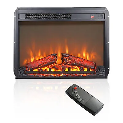 23  Electric Infrared Quartz Fireplace Insert Log Flame Heater W/ Remote Control • $102.37