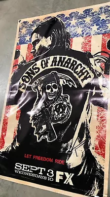 Sons Of Anarchy Poster Banner Motorcycle Vest Figure Sign American Flag • $38.52