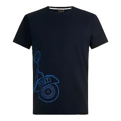 Mens Merc London Scooter Cotton T-shirt Style Wragby - Navy Blue  • £21.99