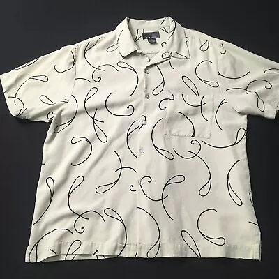 J. Ferrar Polo Shirt Limesqui Silk Polo Button Up Lightweight M Rockabilly • $16.44