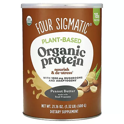 Plant-Based Organic Protein With Mushrooms & Adaptogens Peanut Butter 1.32 Lbs • $40.32