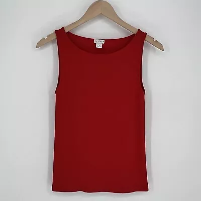 J. By J. Crew Women's Sleeveless Top Size S Red Cotton Tank Scoop Neck • $19.78