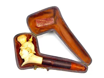 Antique Imperial German Germany Meerschaum Carved Kaiser Wilhelm II Helmet Pipe • $425