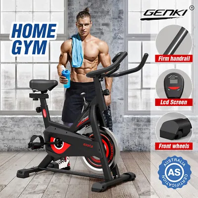GENKI Fitness Spin Bike Cycling Home Gym Exercise Bike Adjustable Workout W/LCD • $199.95