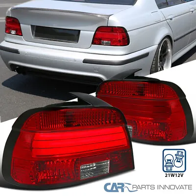 Fit 01-03 BMW E39 5-Series 525i 530i 540i Red/Clear Tail Lights Lamps W/ LED Bar • $140.95