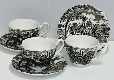 3 Staffordshire Myott ROYAL MAIL BROWN CUPS & SAUCERS • $14.40