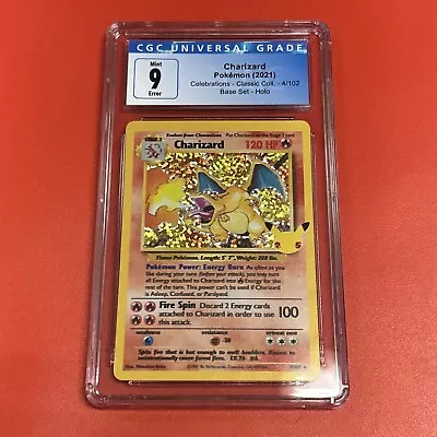 $1000 • Buy Pokemon Celebrations Charizard 4/102 CGC 9 Misprint Error Double Printing